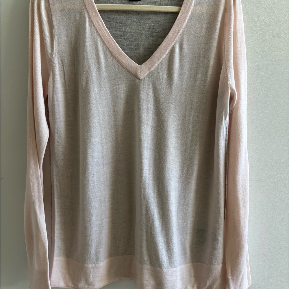 Club Monaco Pink V-Neck Sweater Soft Knit